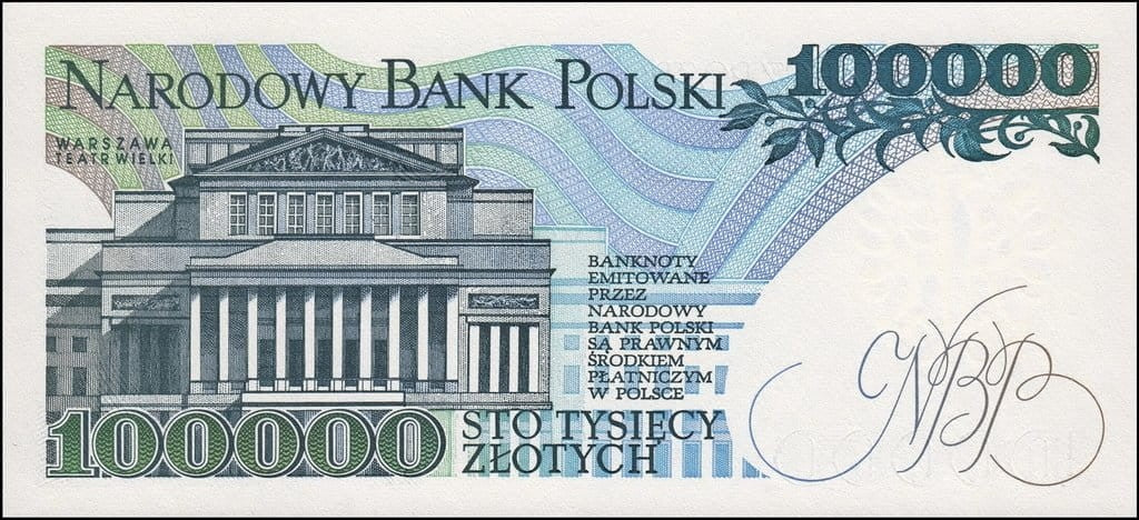 PRL 100000 zł Stanisław Moniuszko 1990 P-154a BA