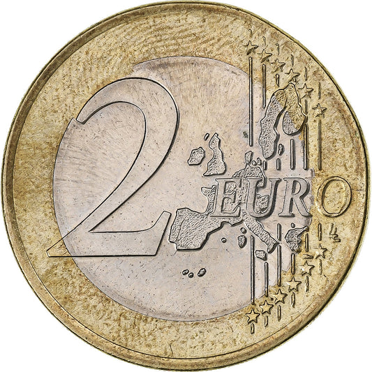 Österreich,
2 euro,
Schrötlingsfehler auf 1 Euro geprägt