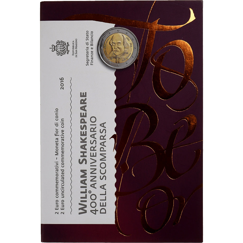 San Marino,
2 euro,
Williama Szekspira