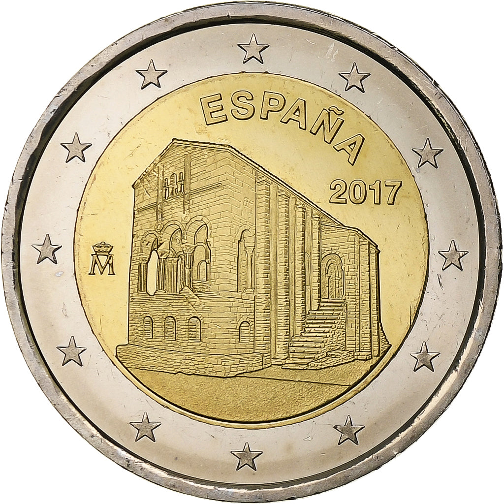Hiszpan,
2 euro,
Kirchen von Asturien