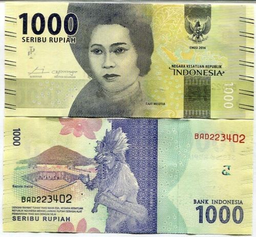 Indonezja 1000 rupii Tancerz/ Meutia 2018 P-154c