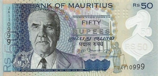 Mauritius 50 rupii Miasto 2013 P-65