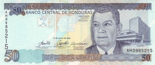 Honduras 50 lempira Juan M. Galvez 2010 P-94c