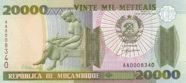Mozambik 20 000 metical Budynek 1999 P-140