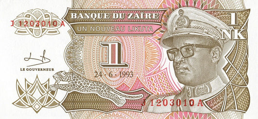 Zair 1 Nowa Likuta Generał 1993 P-47