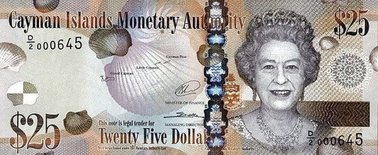 Kajmany 25 $ Żółw 2014 P-41b