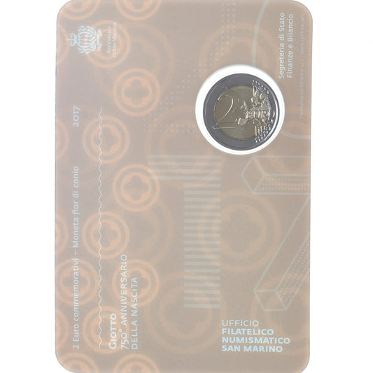 San Marino,
2 euro,
Rocznica Giotto 750°. della nascita
