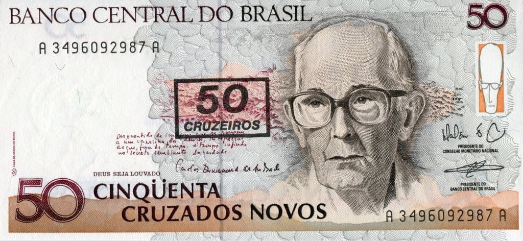 Brazylia 50 Cruzeiros Deus Louvado 1990 P-223a