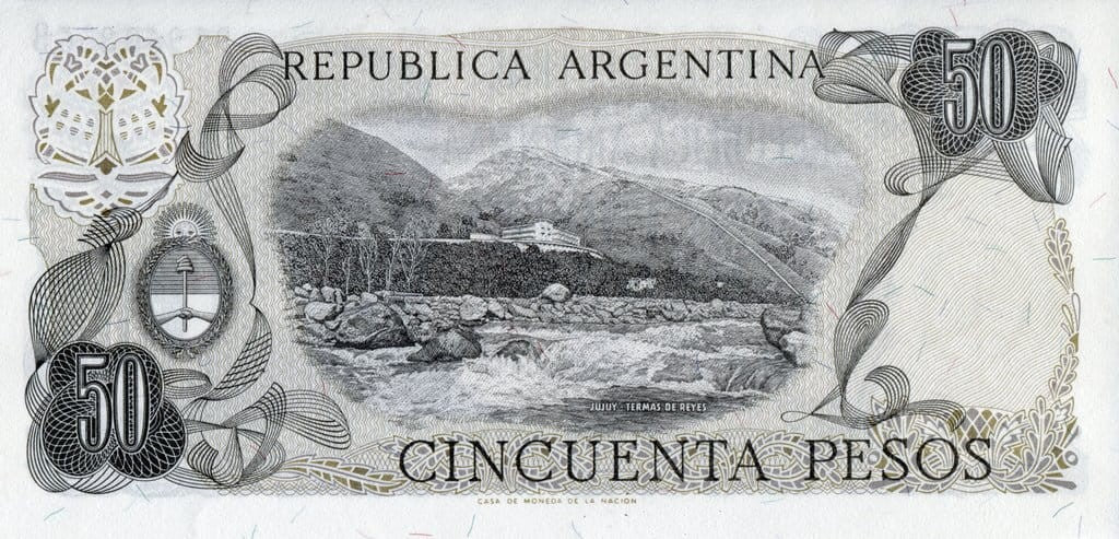 Argentyna 50 peso Źródła królewskie 1977+ P-301b.2