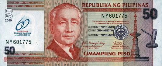 Filipiny 50 piso 60 lat Banku 2009 P-201
