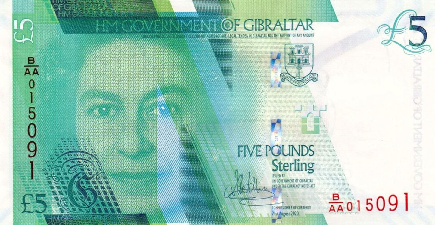 Gibraltar 5 funtów Most Windsor 2020 P-42a