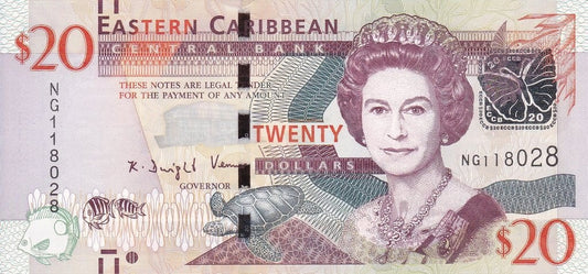 Karaiby wschodnie 20$ Gałka muszkatołowa 2015 P-53b