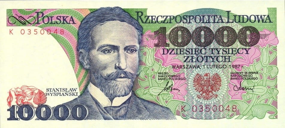 PRL 10 000 zł Stanisław Wyspiański 1987 P-151a K