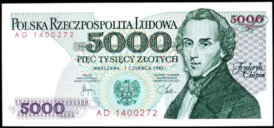 PRL 5000 zł Fryderyk Chopin 1982 P-150a AD