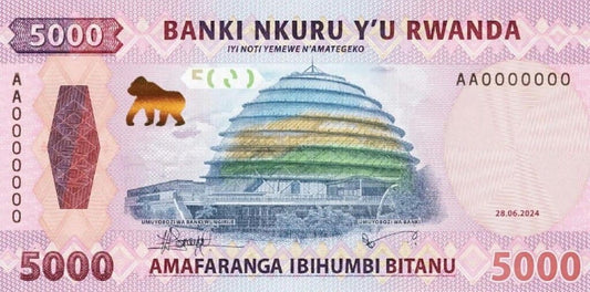 Rwanda 5000 franków Goryl 2024 P-45