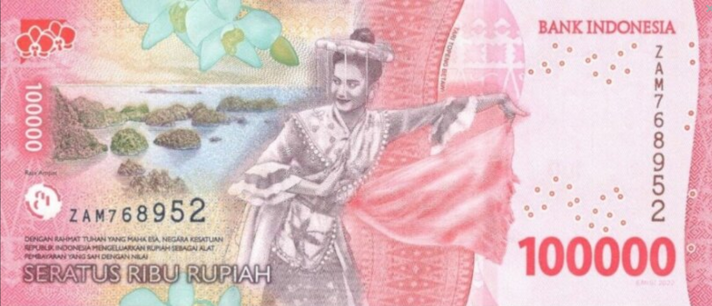 Indonezja 100000 rupii Hatta/Storczyk 2022 P-168