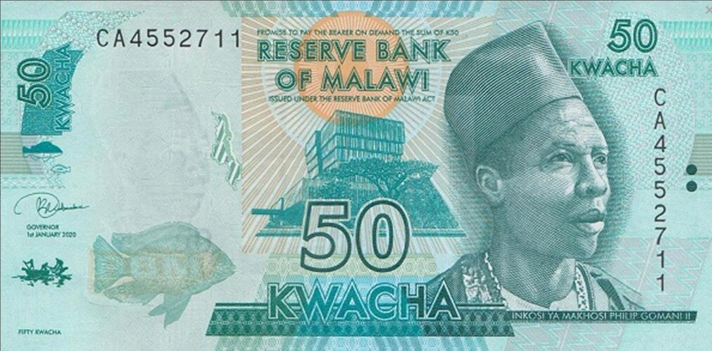 Malawi 50 kwacha Park Kasungu- Słonie 2020 P-64g