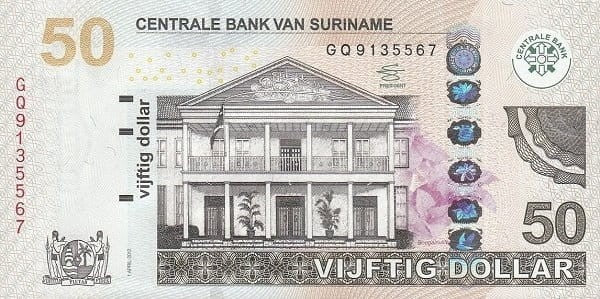 Surinam 50 $ Willa 2012 P-165b
