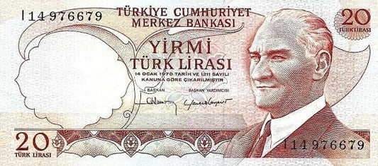 Turcja 20 lira Monument 1968+ P-187