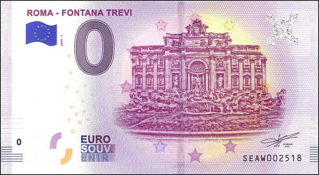UE 0 euro Roma Fontanna Trevi 2019.1