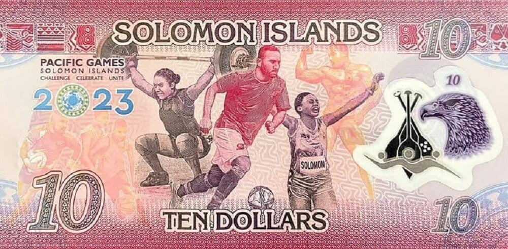 Wyspy Salomona 10 $ XVII Igrzyska Pacyfiku 2023 P-39