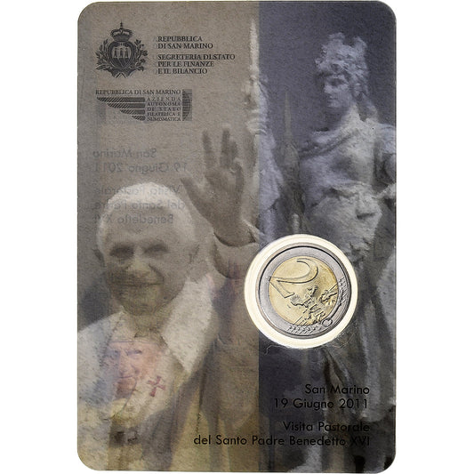 San Marino, 
  
  2 euro, 
  
  Pastoralbesuch von Papst Benedikt XVI