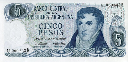 Argentyna 5 peso Statua 1975 P-294a.2