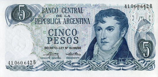Argentyna 5 peso Statua 1975 P-294a.2