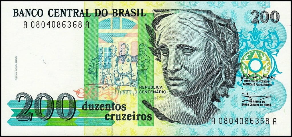 Brazylia 200 cruzeiros Ojczyzna 1990 P-229