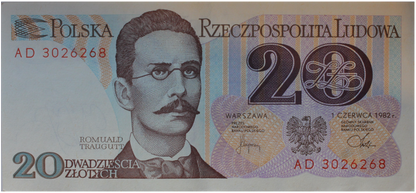 PRL 20 zł Romuald Traugutt 1982 seria AD P-149a