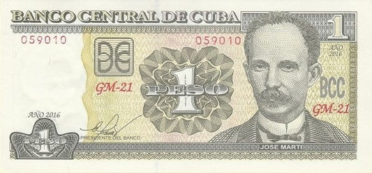 Kuba 1 Peso Jose Marti 2016 P-128g