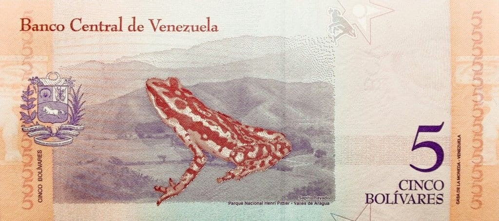 Wenezuela 5 Boliwarów Żaba 2018 P-102a