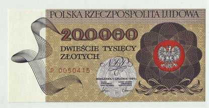 PRL 200000 zł Warszawa 1989 P-155a  P