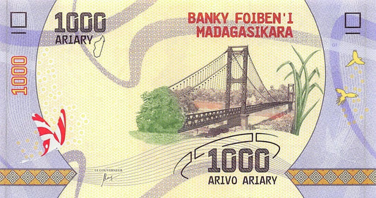 Madagaskar 1000 ariary Most / Skały 2017 P-100a