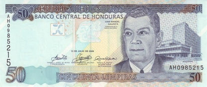 Honduras 50 lempira Juan M. Galvez 2010 P-94c