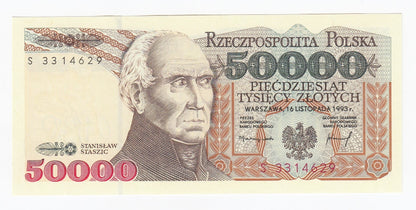 III RP 50000 zł Stanisław Staszic 1993 P-159a  S