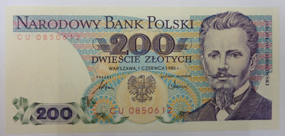 PRL 200 zł Jarosław Dąbrowski 1986 P-144c.1 CU