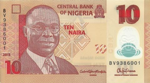 Nigeria 10 naira Kobiety z misami 2015/2016  P-39