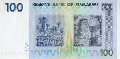 Zimbabwe 100 dolarów Palmy 2007 P-69