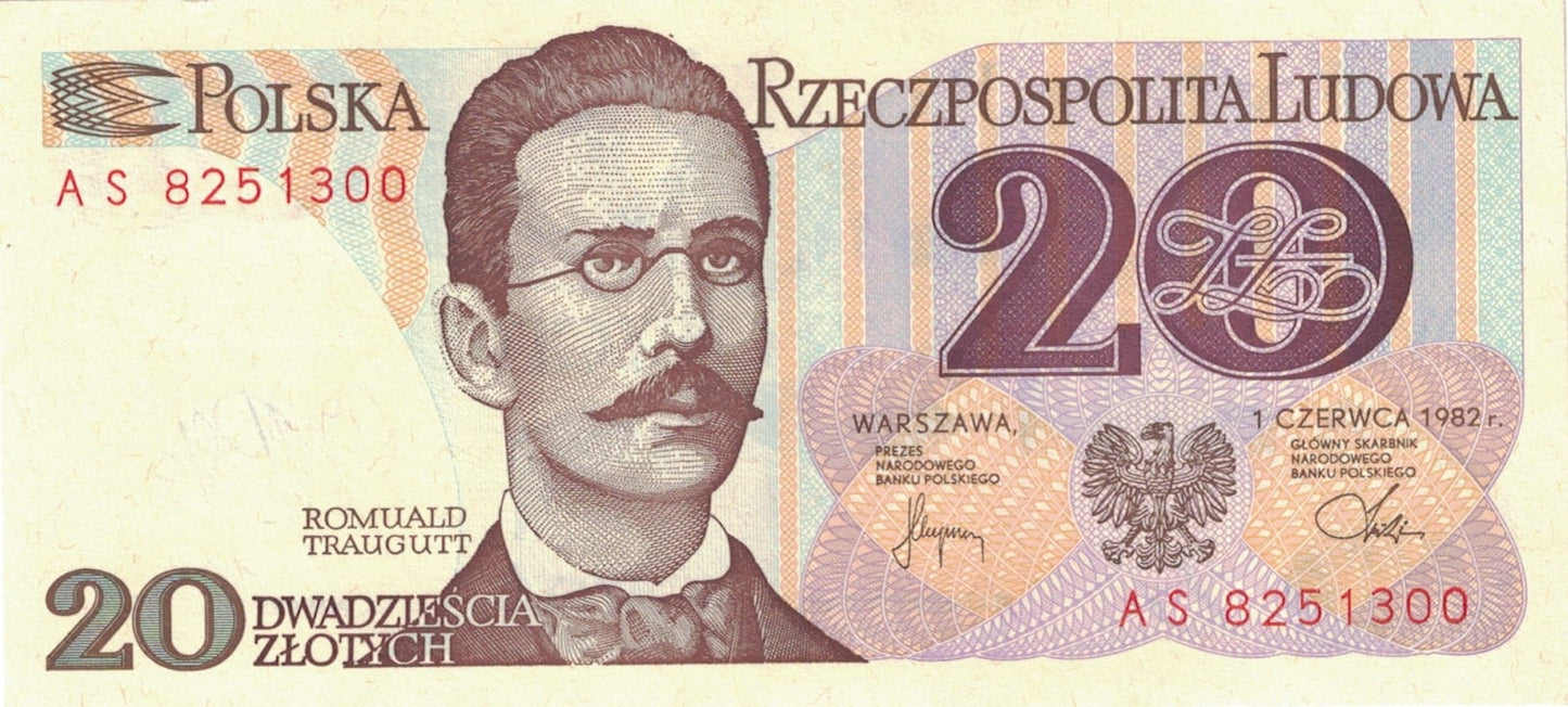 PRL 20 zł Romuald Traugutt 1982 seria AS P-149a