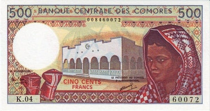 Komory 500 franków Kobiety 1994 P-10