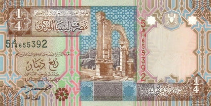 Libia 1/4 Dinara Ruiny 2002 P-62