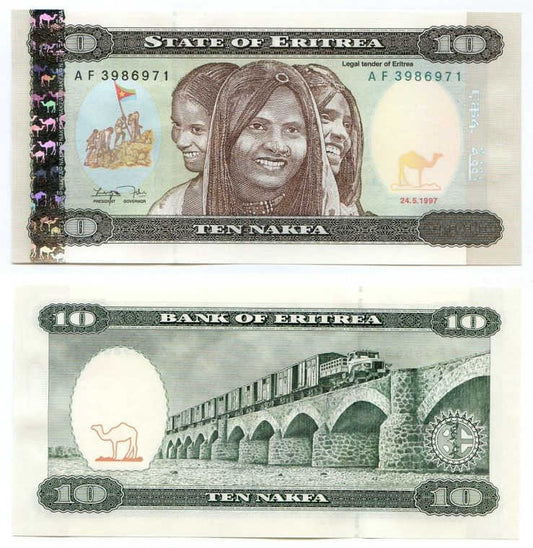 Erytrea 10 nakfa Most 1997 P-3