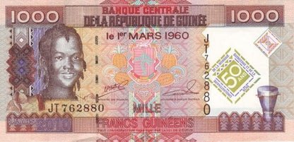 Gwinea 1000 franków Maska 2010 P-43