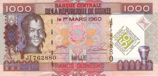 Gwinea 1000 franków Maska 2010 P-43