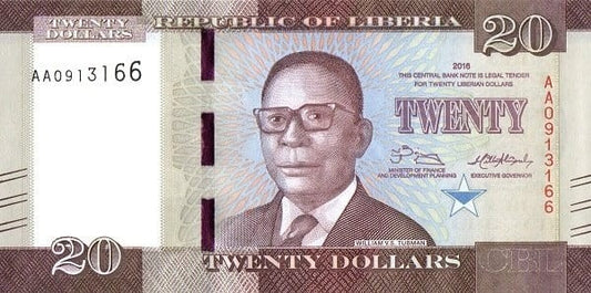 Liberia 20 dolarów Targ 2016 P-33a