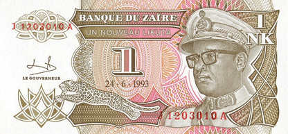 Zair 1 Nowa Likuta Generał 1993 P-47