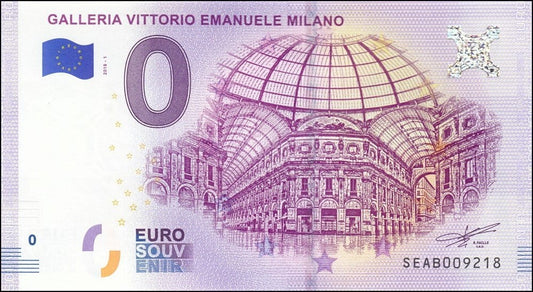 UE 0 euro Galeria Milano 2018