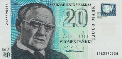 Finlandia 20 markka Kaczki 1993 P-123