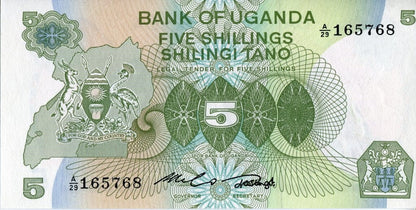 Uganda 5 szylingów Zbiory kawy 1982 P-15